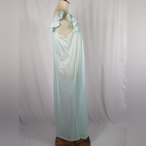Personal Image Movie Star Vintage Nightie Nightgown Nylon Chiffon Green Size M - Picture 2 of 8